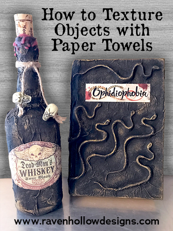 Creepy Halloween Books - Adding Texture with Paper Towels